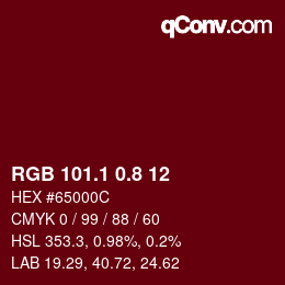 カラーコード: RGB 101.1 0.8 12 | qconv.com