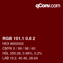 カラーコード: RGB 101.1 0.8 2 | qconv.com