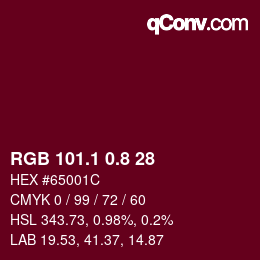 カラーコード: RGB 101.1 0.8 28 | qconv.com