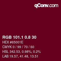 カラーコード: RGB 101.1 0.8 30 | qconv.com