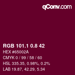 カラーコード: RGB 101.1 0.8 42 | qconv.com
