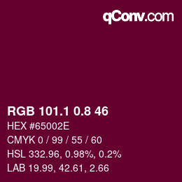 カラーコード: RGB 101.1 0.8 46 | qconv.com