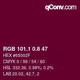 カラーコード: RGB 101.1 0.8 47 | qconv.com