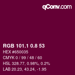 カラーコード: RGB 101.1 0.8 53 | qconv.com