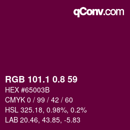 カラーコード: RGB 101.1 0.8 59 | qconv.com