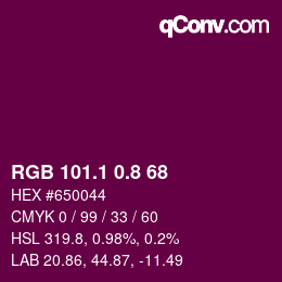 カラーコード: RGB 101.1 0.8 68 | qconv.com