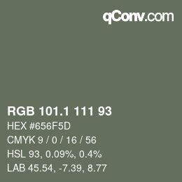 カラーコード: RGB 101.1 111 93 | qconv.com