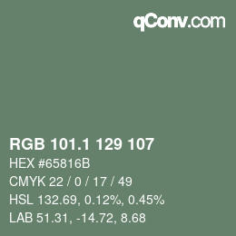 Farbcode: RGB 101.1 129 107 | qconv.com