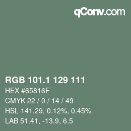Color code: RGB 101.1 129 111 | qconv.com