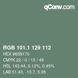 Color code: RGB 101.1 129 112 | qconv.com