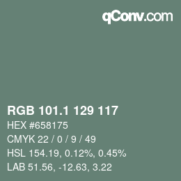 Color code: RGB 101.1 129 117 | qconv.com