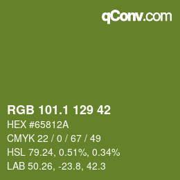 カラーコード: RGB 101.1 129 42 | qconv.com