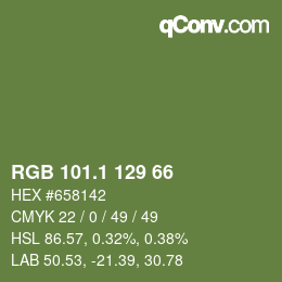カラーコード: RGB 101.1 129 66 | qconv.com