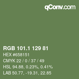カラーコード: RGB 101.1 129 81 | qconv.com