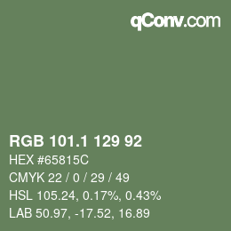 Color code: RGB 101.1 129 92 | qconv.com