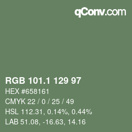 Farbcode: RGB 101.1 129 97 | qconv.com