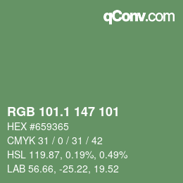 カラーコード: RGB 101.1 147 101 | qconv.com
