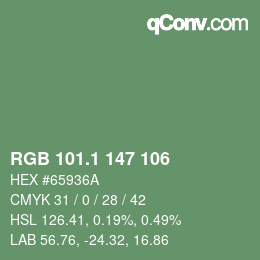 Color code: RGB 101.1 147 106 | qconv.com
