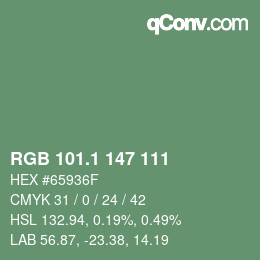 Color code: RGB 101.1 147 111 | qconv.com