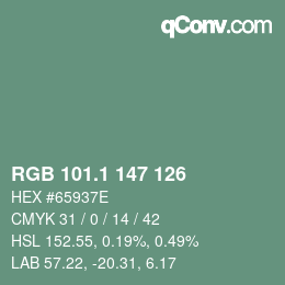 Color code: RGB 101.1 147 126 | qconv.com