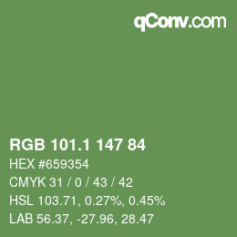 カラーコード: RGB 101.1 147 84 | qconv.com