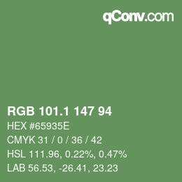 カラーコード: RGB 101.1 147 94 | qconv.com