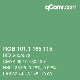 カラーコード: RGB 101.1 165 115 | qconv.com
