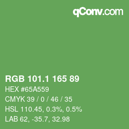 カラーコード: RGB 101.1 165 89 | qconv.com