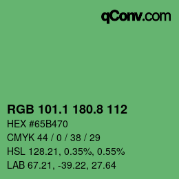 カラーコード: RGB 101.1 180.8 112 | qconv.com