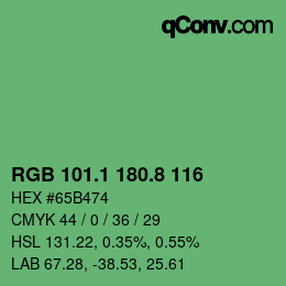 カラーコード: RGB 101.1 180.8 116 | qconv.com