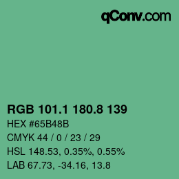 Color code: RGB 101.1 180.8 139 | qconv.com