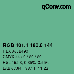 Color code: RGB 101.1 180.8 144 | qconv.com