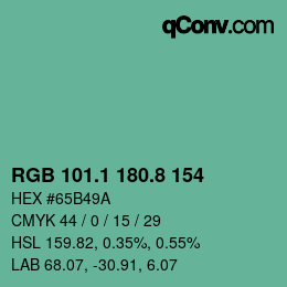 Color code: RGB 101.1 180.8 154 | qconv.com