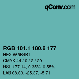 Color code: RGB 101.1 180.8 177 | qconv.com