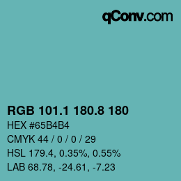 カラーコード: RGB 101.1 180.8 180 | qconv.com