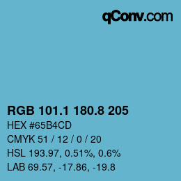 カラーコード: RGB 101.1 180.8 205 | qconv.com