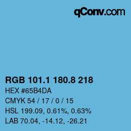 カラーコード: RGB 101.1 180.8 218 | qconv.com