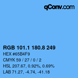 Color code: RGB 101.1 180.8 249 | qconv.com