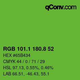 カラーコード: RGB 101.1 180.8 52 | qconv.com