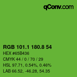カラーコード: RGB 101.1 180.8 54 | qconv.com