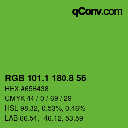 カラーコード: RGB 101.1 180.8 56 | qconv.com