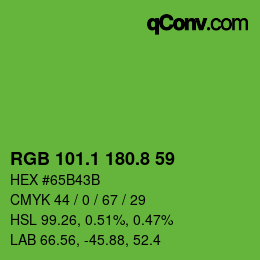 カラーコード: RGB 101.1 180.8 59 | qconv.com