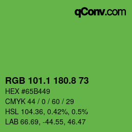 カラーコード: RGB 101.1 180.8 73 | qconv.com