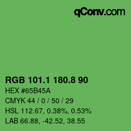 カラーコード: RGB 101.1 180.8 90 | qconv.com