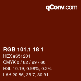 カラーコード: RGB 101.1 18 1 | qconv.com