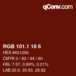 カラーコード: RGB 101.1 18 6 | qconv.com