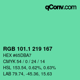 カラーコード: RGB 101.1 219 167 | qconv.com