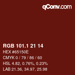 カラーコード: RGB 101.1 21 14 | qconv.com