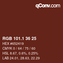 カラーコード: RGB 101.1 36 25 | qconv.com