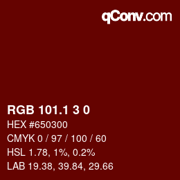 カラーコード: RGB 101.1 3 0 | qconv.com